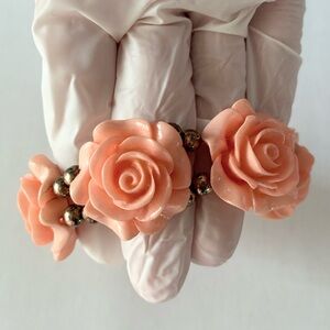 Vintage Peach Rose Bracelet